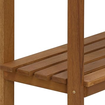 Furinno Tioman Outdoor Potting Bench with Storage Shelf, Natural