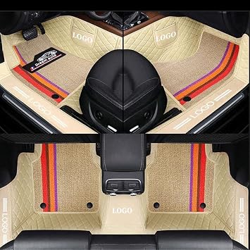 Custom Double Layer car Floor mats Carpet for 95% Custom Style All Weather Protection Floor mats Full car Floor mats ColorBeige