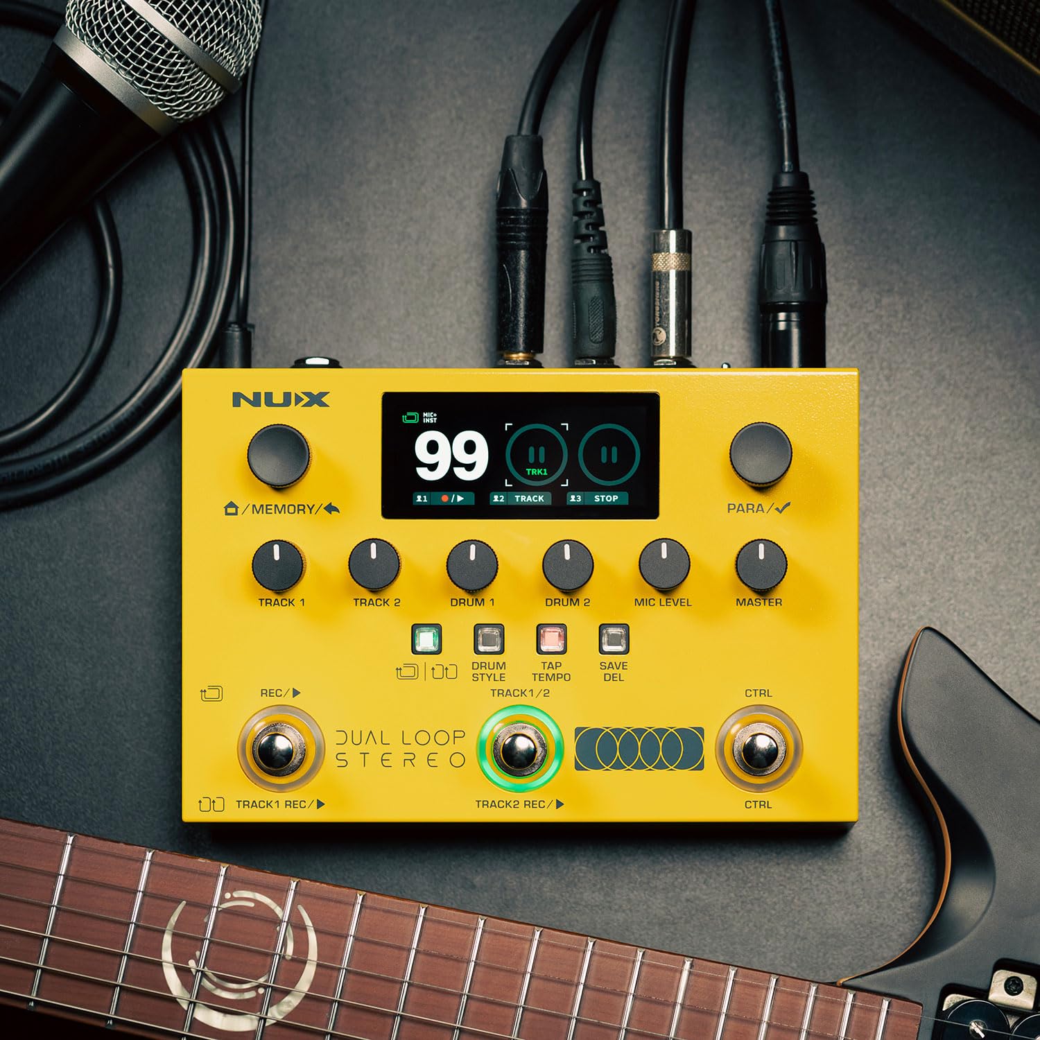 NU-X Dual Loop Stereo Pedal | Multi-Effects Looper für Gitarre, Bass & Gesang mit Drum Machine, USB-Aufnahme, MIDI & Footswitch für Live-Performance