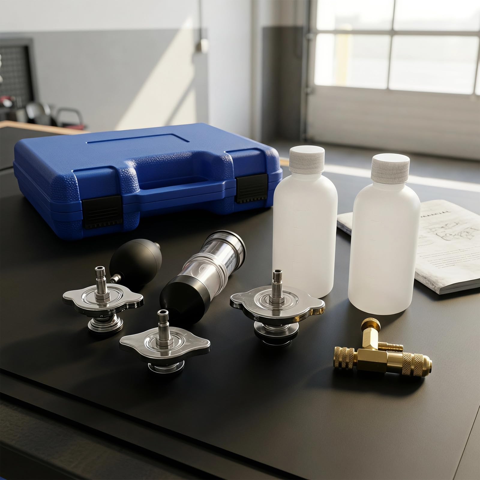 Kit Test Fuite Combustion Moteur Voiture Atelier Portable Bleu