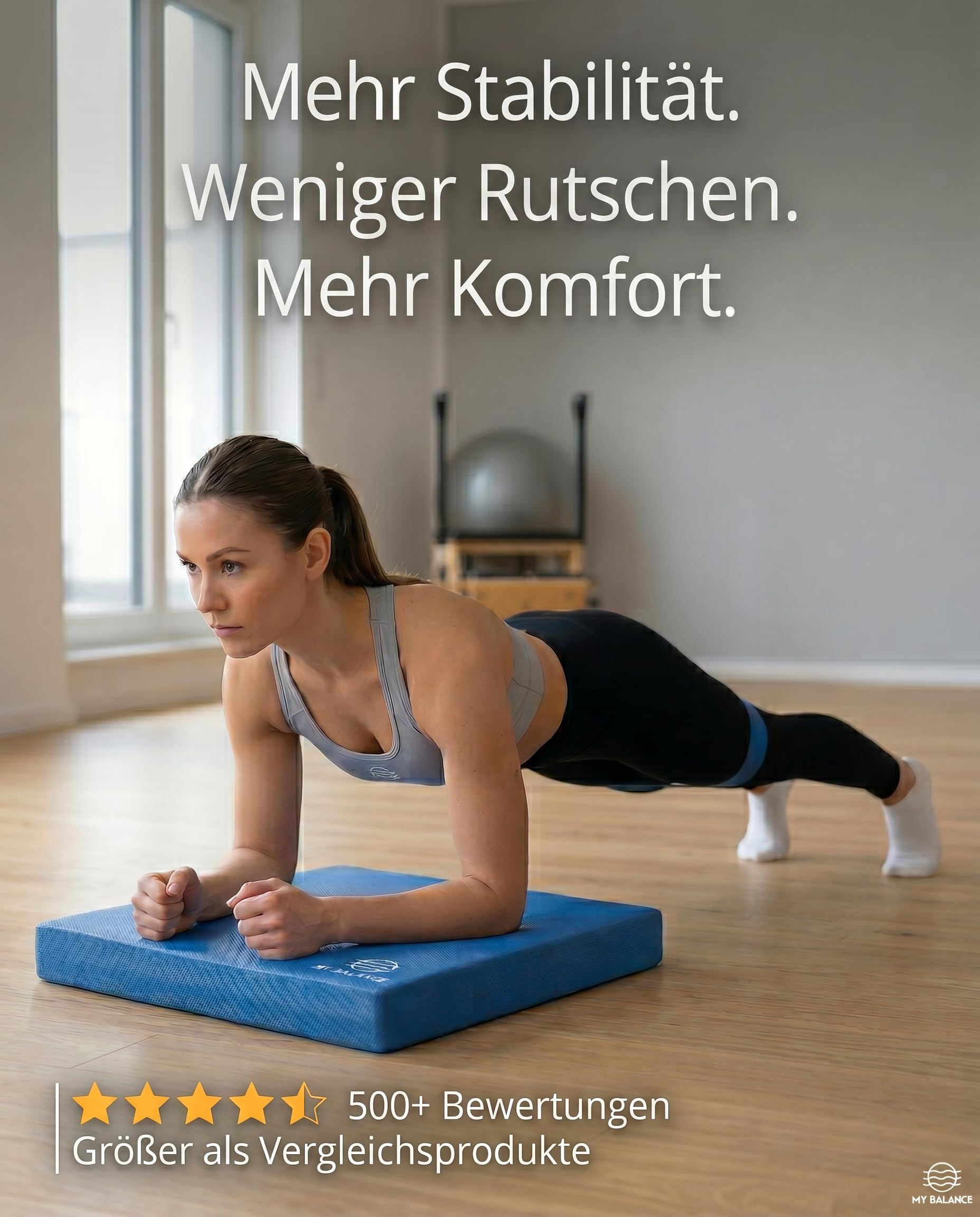 My Balance XXL - Balance Pad inkl. Widerstandsband I Hochwertiges Balancekissen mit E-Book I Stärkt deine Balance I Balance Kissen für Fitness, Yoga & Koordinationstraining