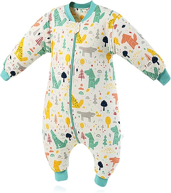 SONARIN Baby Sleeping Bag Baby Sleep Sack Split Leg with Removable Sleeves,3.5 Tog Organic Cotton Sleeping Bag Various Sizes from 6 Months to 6 Years Old