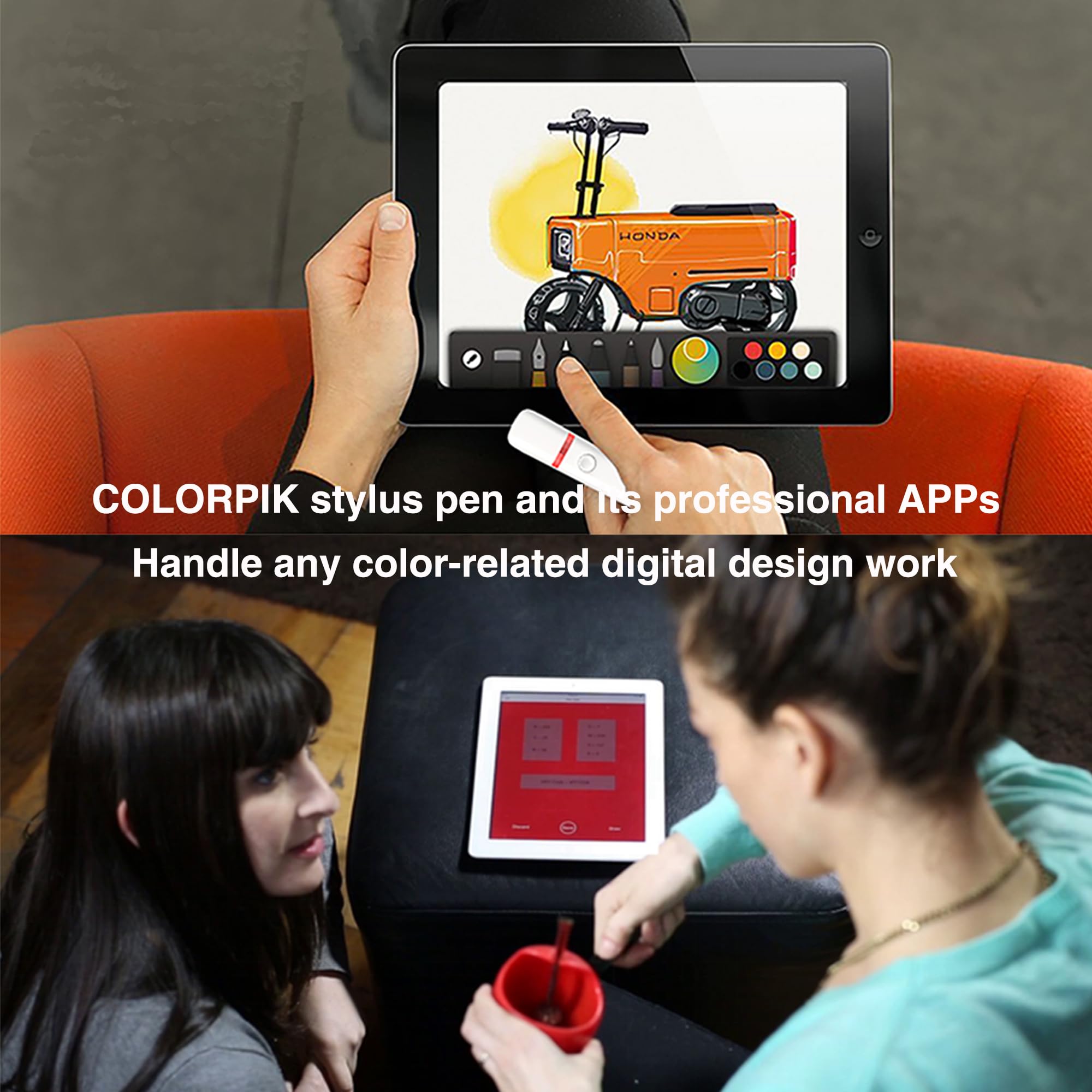 Smart Color Copy - Pennini capacitivi colorati per iPad/iPhone/tablet Android Touchscreen, 16 milioni di colori in 1 penna selezionatrice di colori per disegno digitale, schizzi, pittura, scrittura e