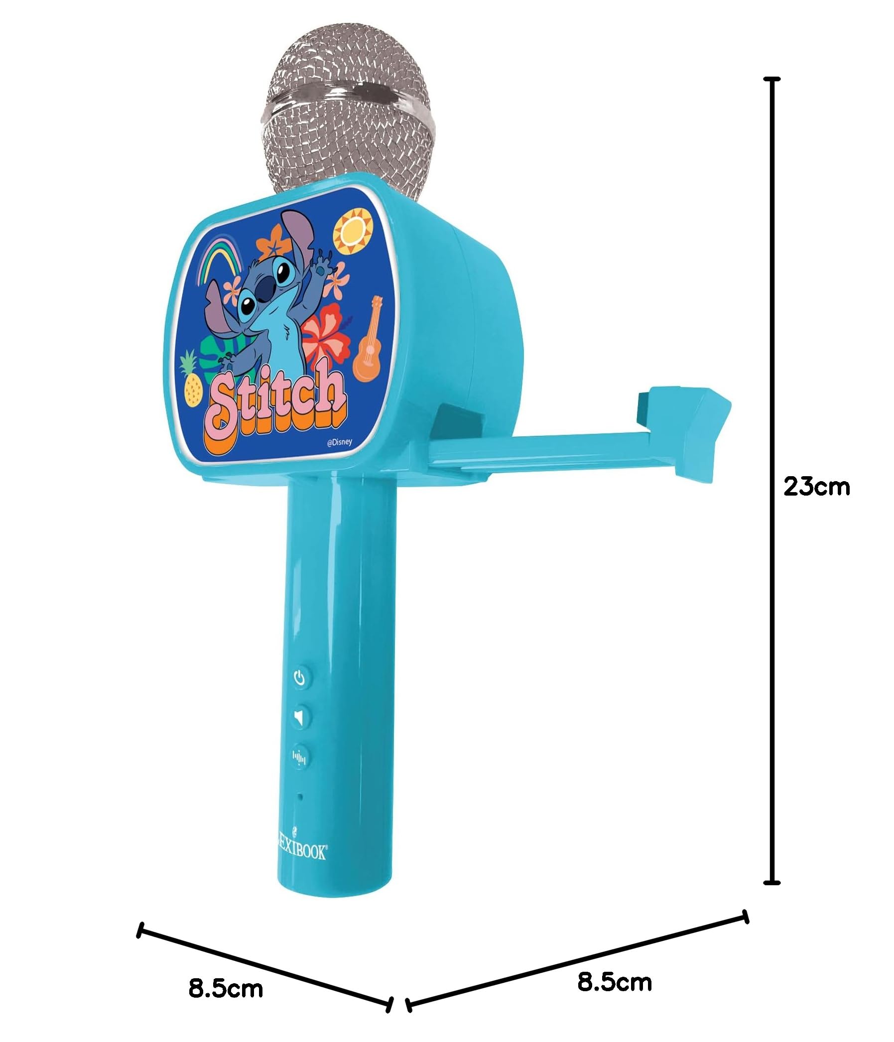 Lexibook Disney Stitch Microfono Bluetooth Funzione Cambio Voce Altoparlante Integrato Supporto Telefono Blu MIC240D