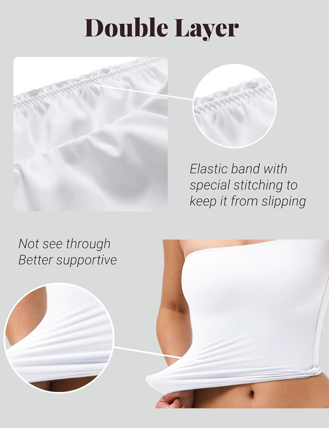 AJISAI Womens Double Lined Tube Tops Crop Going Out Tops Strapless Tank Summer Top 2026 - Image 6