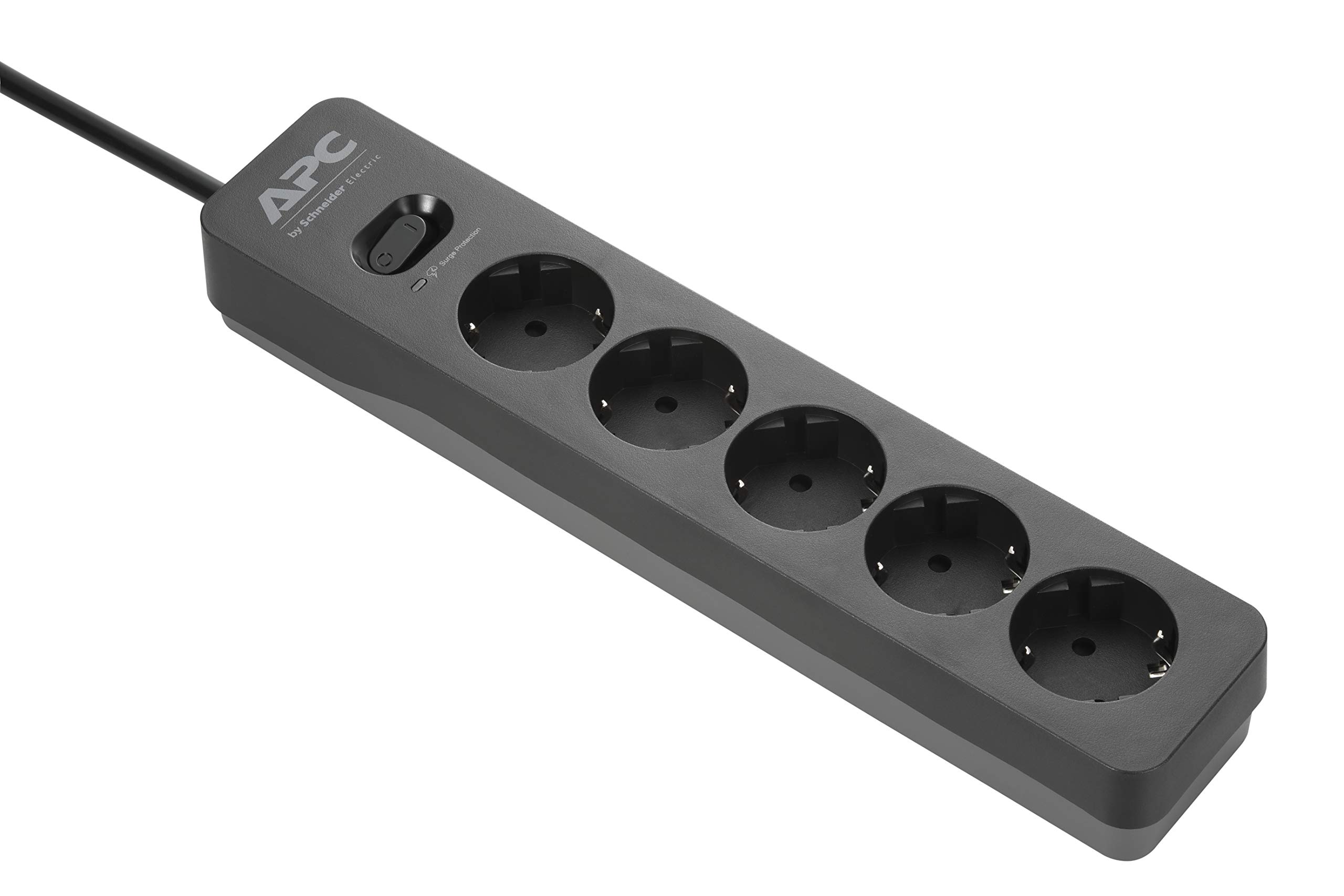 Schneider APC PME5B-GR 918 Joule Anahtarlı 5'li 1.5 m Akım Korumalı Priz, Siyah