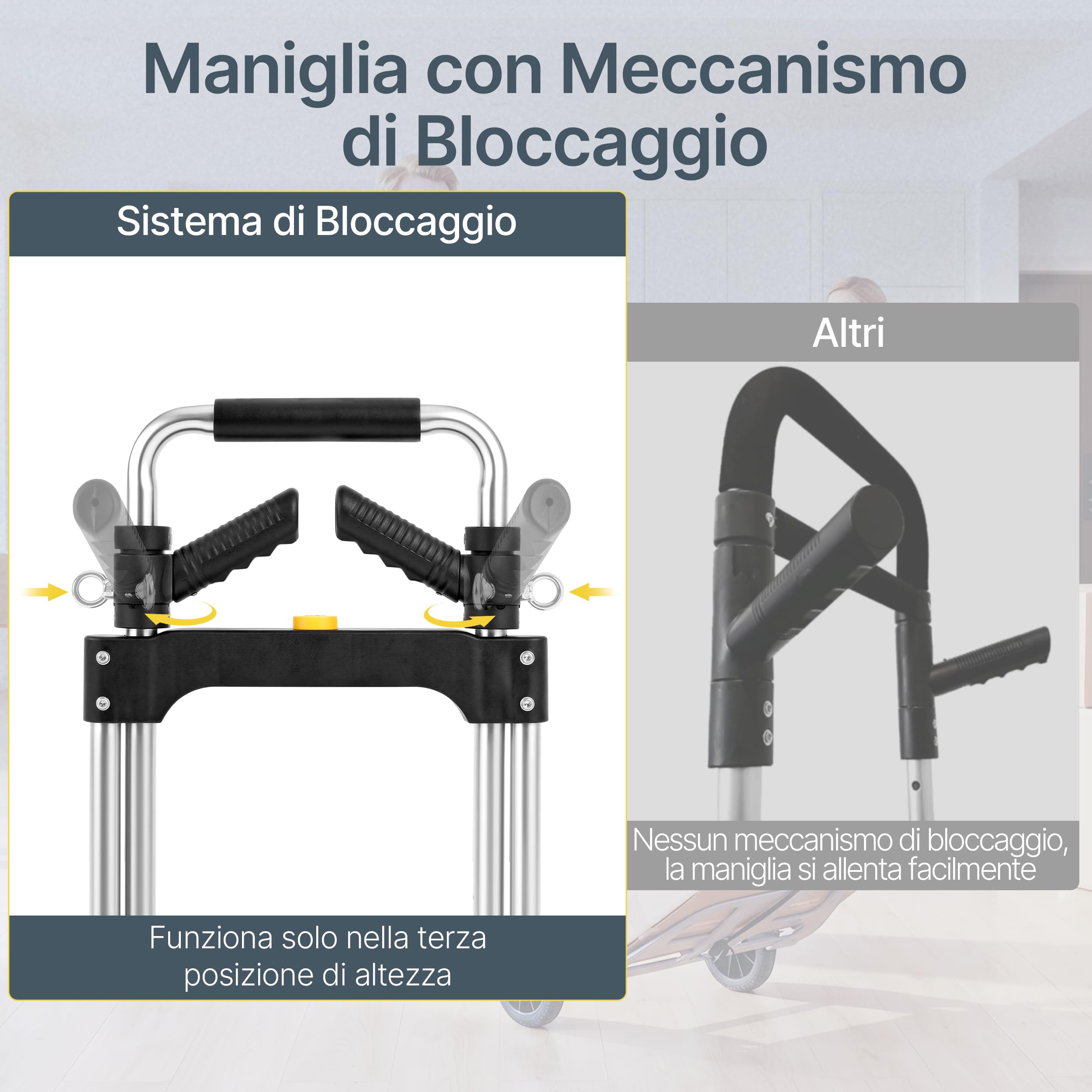 Yaheetech Carrello in Alluminio Pieghevole con Ruote Portata 150 kg