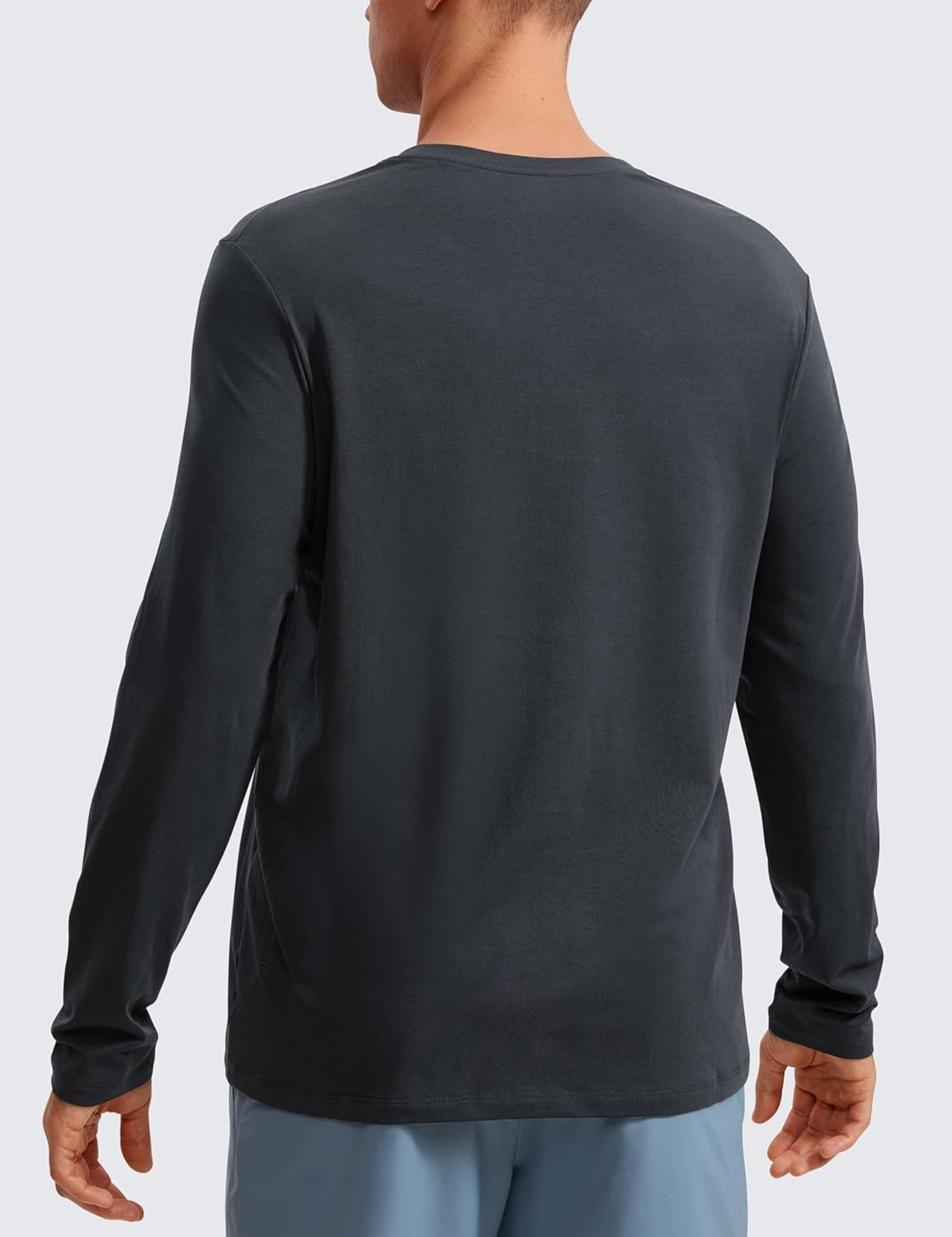 CRZ YOGA Pima Cotton Long Sleee Shirts for Men - Casual Crewneck T-Shirts Breathable Workout Daily Basic Tee Tops - Image 2