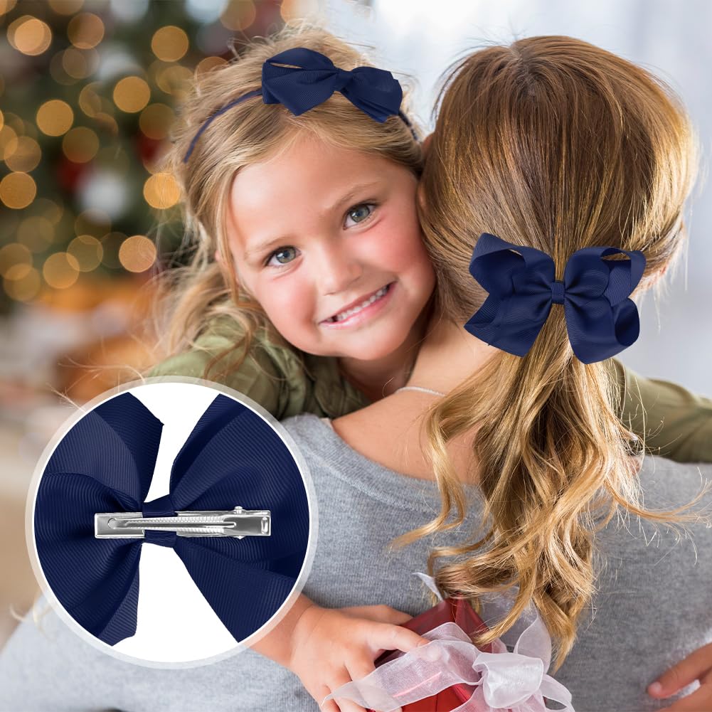 LOPHE 77 Pièces Bandeau à Noeud pour Enfants Pinces à Cheveux Ensemble de Bandeaux, Ensemble d'Accessoires pour Cheveux avec Décoration de Noeud, Adapté aux Cadeaux d'Anniversaire de Noël