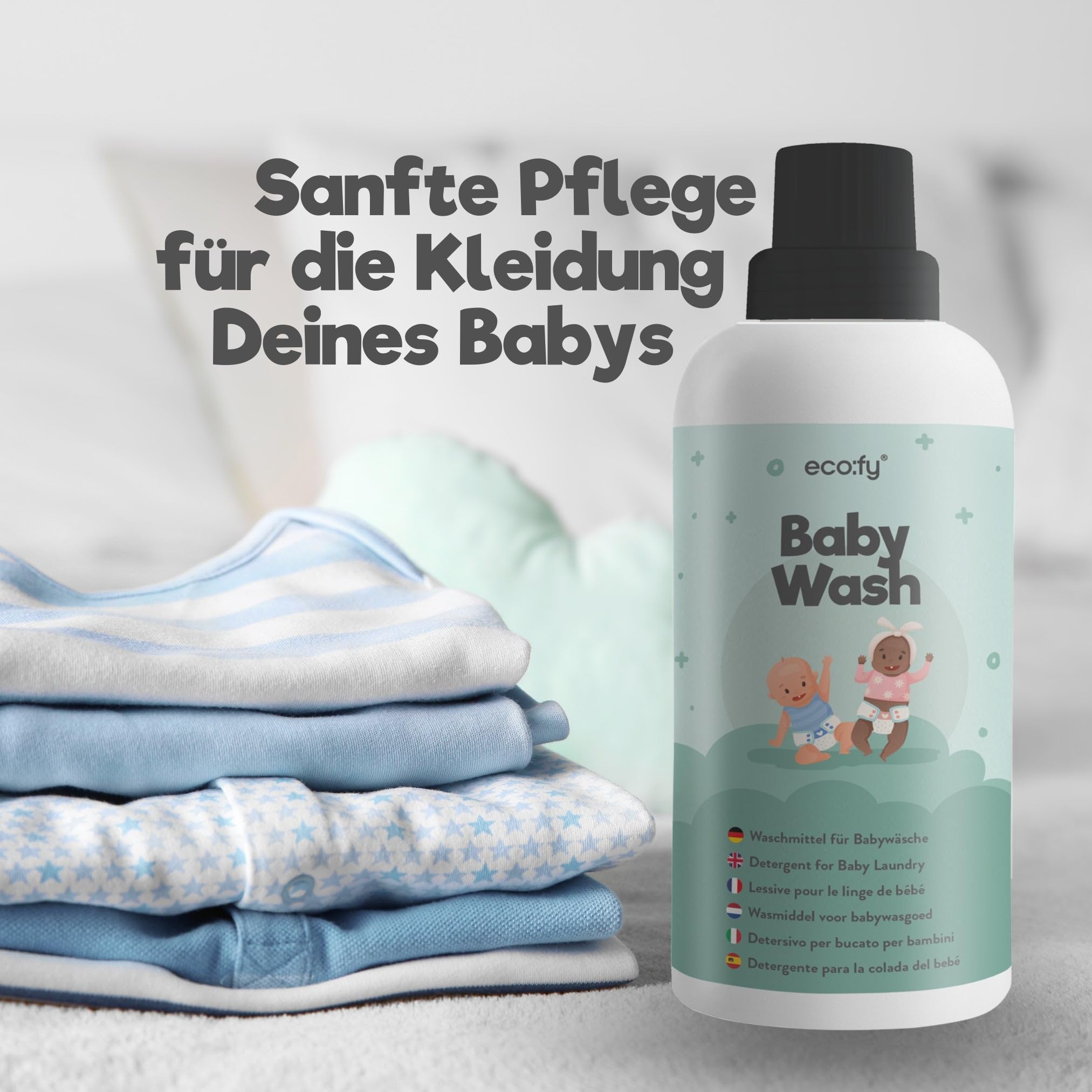 Baby Waschmittel flüssig, sensitive Waschmittel sensitiv Babywäsche, Wäschepflege ohne Duftstoffe, ohne Farbstoffe, Öko Waschmittel Baby (5 Liter)
