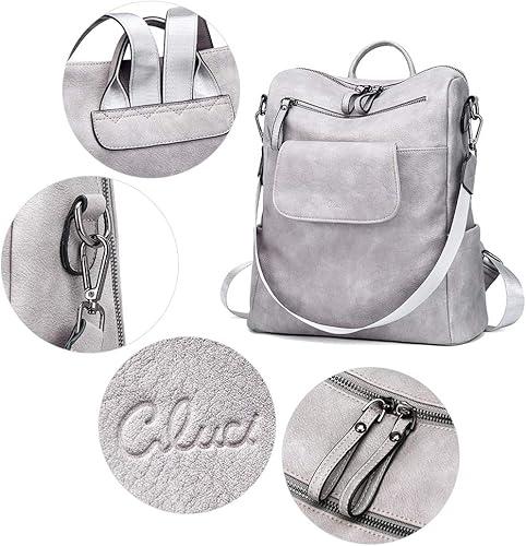Miniatura 5 de Mochila de cuero para mujer, grande, convertible, antirrobo, mochila de viaje, Mochilas de viaje