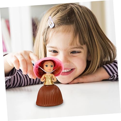 Miniatura 6 de Alipis 3 piezas de magdalena princesa muñeca pequeña sorpresa regalo juguetes transformables postre juguete falso muffin para niñas bebé color y