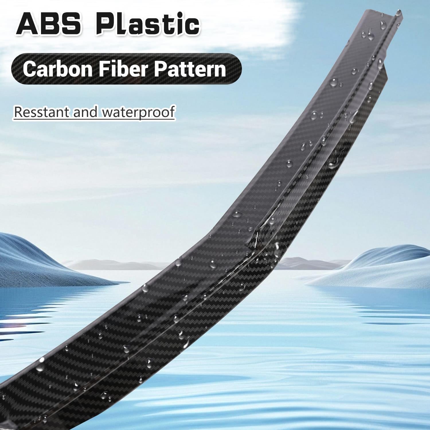 BILLFARO Upgrade Rear Window Hatch Deck Lid Spoiler,Carbon Fiber Pattern Rear Vent Window Glass Blocks Engine Bay Vent Protector Trim for Corvette C8 Stingray Z51 2020+ for C8 Z06 2023+/E-ray 2024+