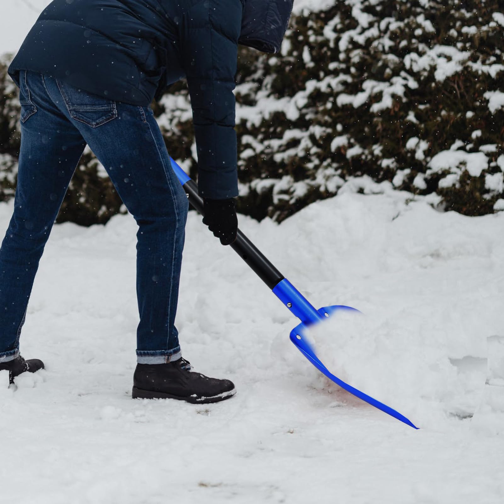 Happyyami Pala da Neve Pieghevole in Lega di Alluminio Antiscivolo, per Emergenze e Snowmobile