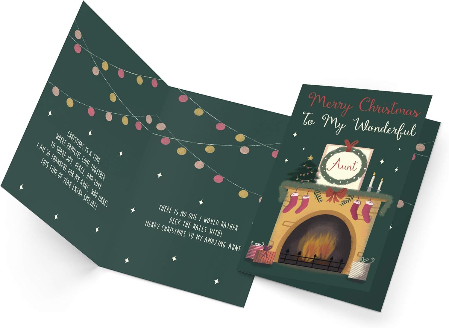 Prime Greetings Christmas Card For Aunt, Made in America, Eco-Friendly, Thick Card Stock with Premium Envelope 5in x 7.75in, Packaged in Protective Mailer - Image 3