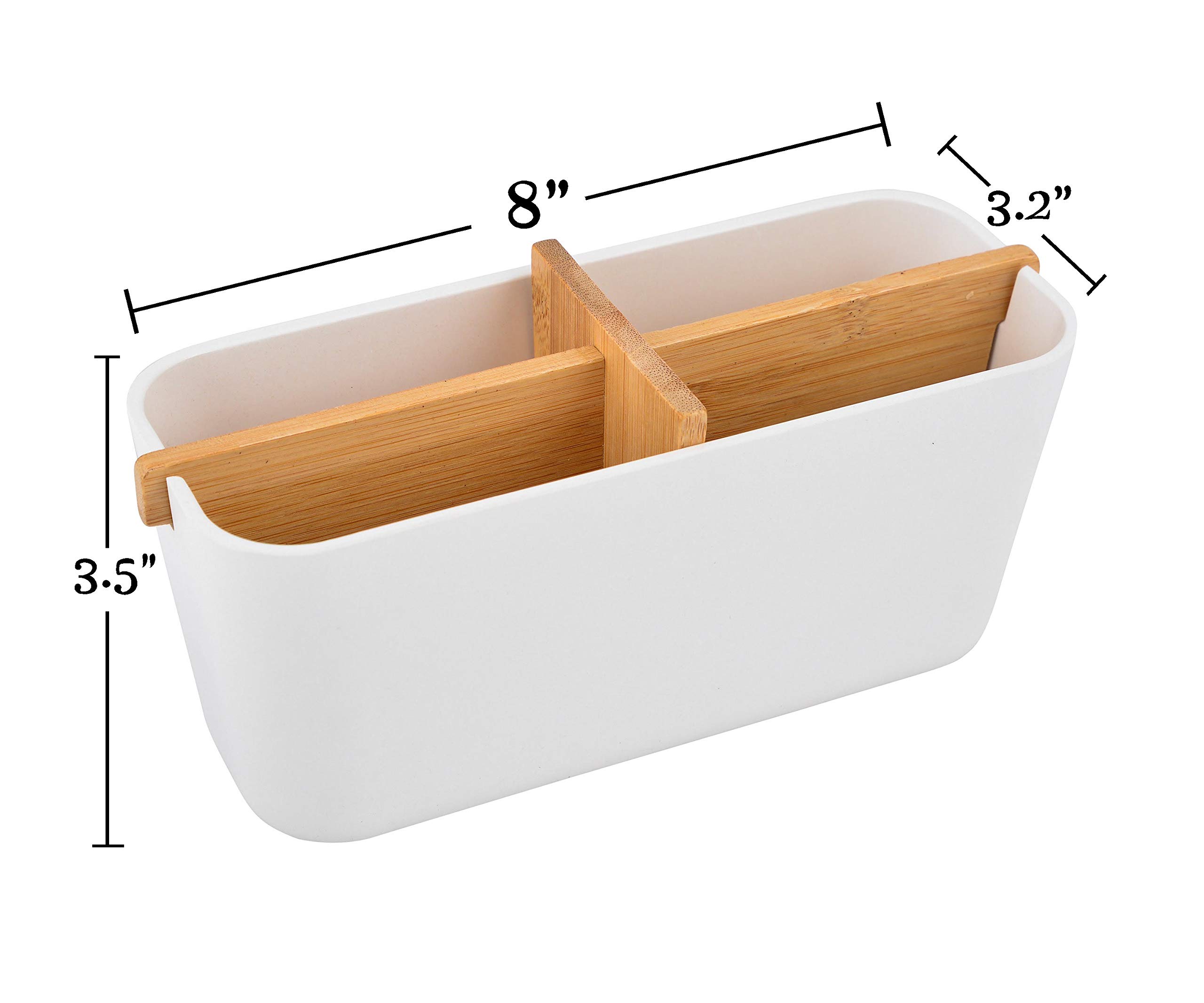 Umweltfreundlicher Organizer – Betonen Sie Ihr Zuhause mit nachhaltiger und natürlicher Dekoration; perfekt für Make-up, Pinsel und Badezimmer-Accessoires; komplett aus Bambus und Maisfaser.