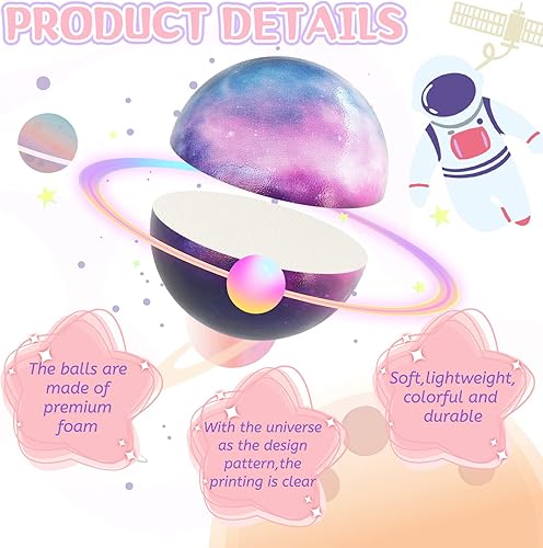Miniatura 3 de 30 bolas antiestrés de galaxia, bolas de espuma con temática del espacio exterior de 2.5 pulgadas, bolas de alivio del estrés para niños, bolas