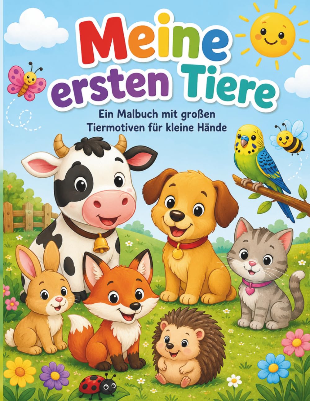 Meine ersten Tiere: Ein Malbuch mit großen Tiermotiven für kleine Hände