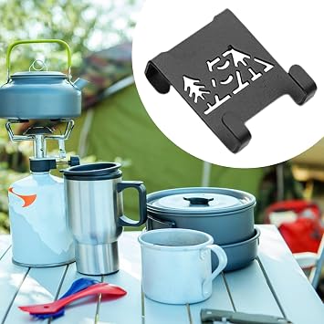 Menolana Camping Table Gas Tank Hook Gas Canister Tank Hanger Clip Compact Cast Iron Organizer Storage Rack for Climbing Backpacking, Single Hook