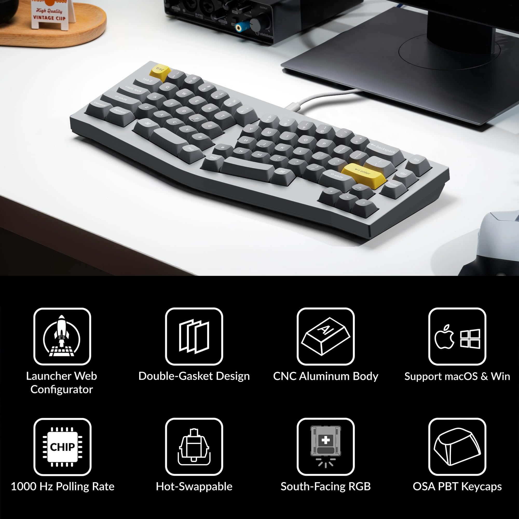 Amazon.co.jp: Keychron Q8 有線カスタムメカニカルキーボード 65