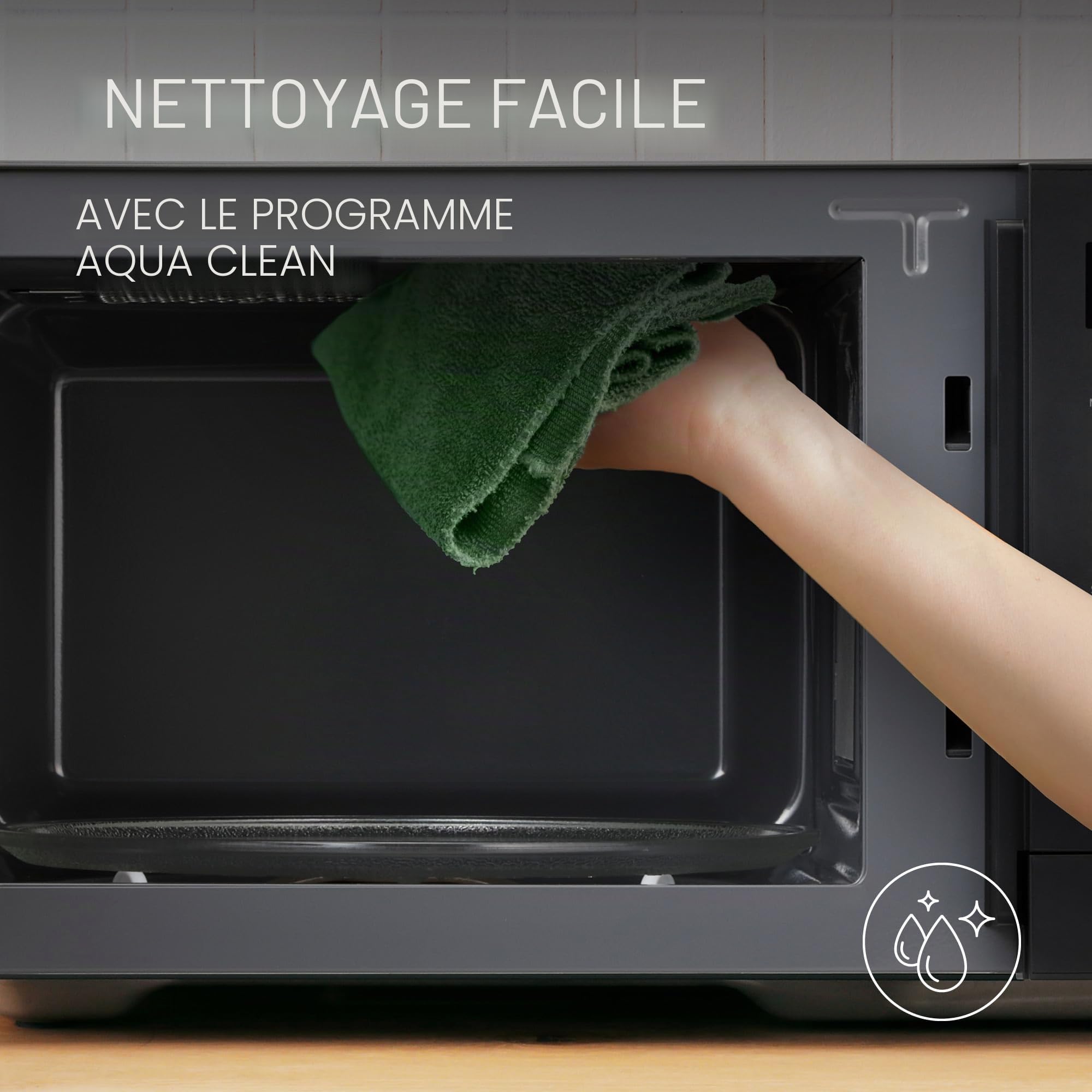 Panasonic NN-GD35QBEPG 29L Micro-ondes pour Barbecue 1000 W Décongélation automatique Cuisson combinée Minuteur Noir