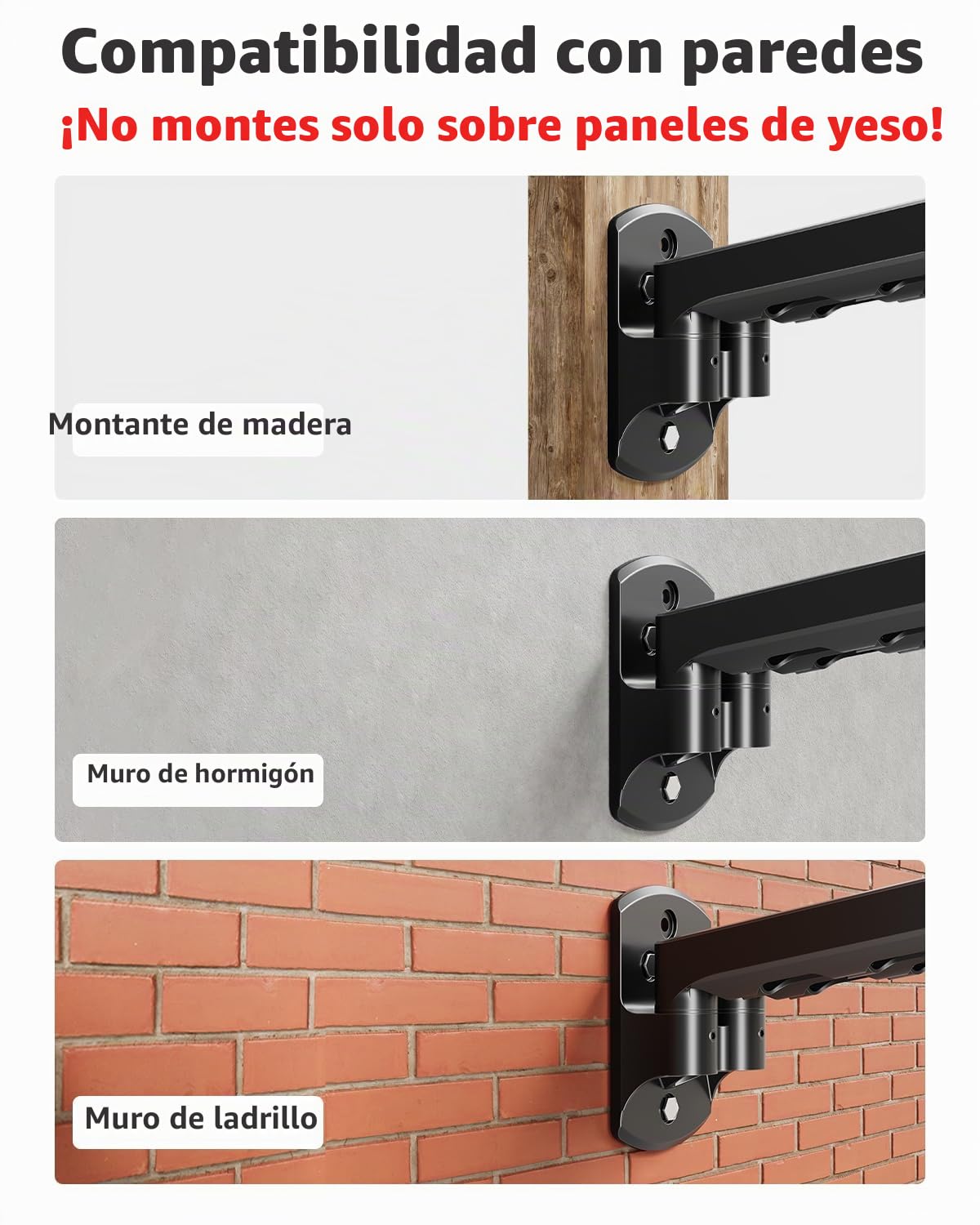 ELIVED Soporte de Pared para Monitor Dual para MAX. 32 Pulgadas hasta 9 kg, VESA 75/100 mm, Gas Lift PC 2 Soporte de Monitor de Pared 360° Giratorio EV6022