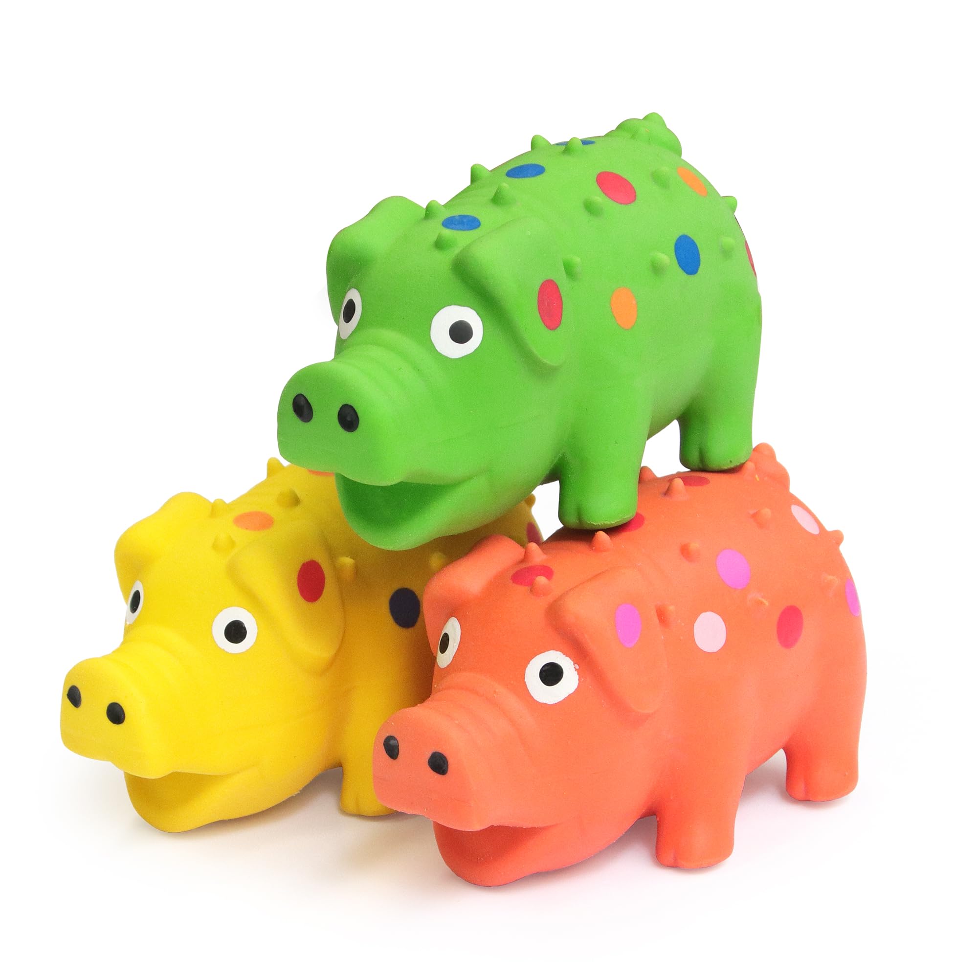 Juguetes chirriantes para perros de 4 pulgadas, paquete de 3, mini juguetes de látex para perros, juguetes masticables duraderos para perros pequeños y medianos, juego interactivo
