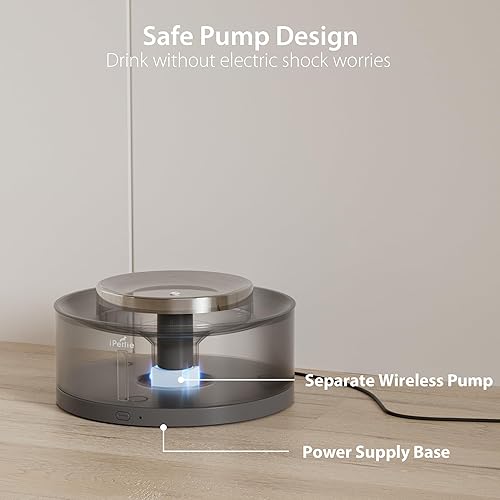 Miniatura 2 de iPettie Fuente de agua para pasteles, dispensador automático de gran capacidad de 8L2.1 galones, purificador de agua filtrado con bomba inalámbrica