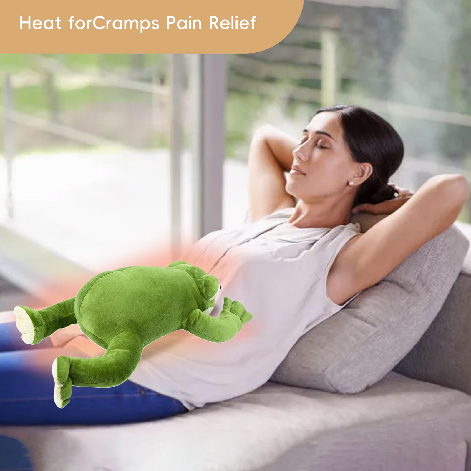 capybaraflying Frog Weighted Plush Pillow, 20" 4 lbs Frog Weighted Stuffed Animals, Cute Animal Plushie Dolls Throw Pillow Birthday Gifts for Kids & Adults - Image 4