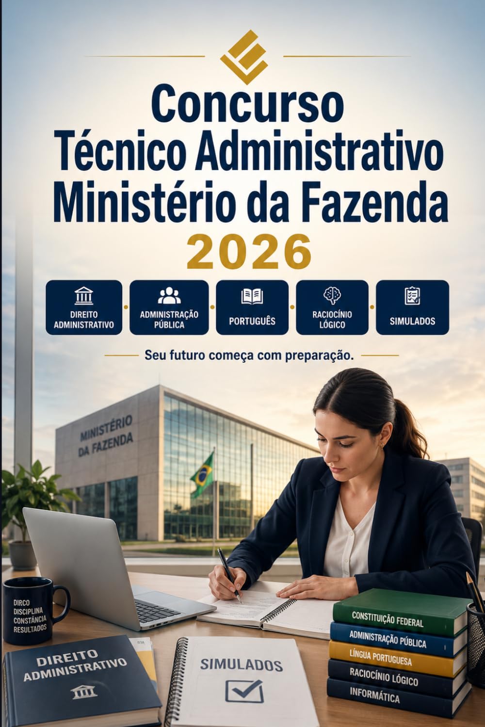 Concurso Técnico Administrativo Ministério da Fazenda 2026: Preparação ATA: direito administrativo, constitucional, administração pública, português, raciocínio lógico, informática e simulados