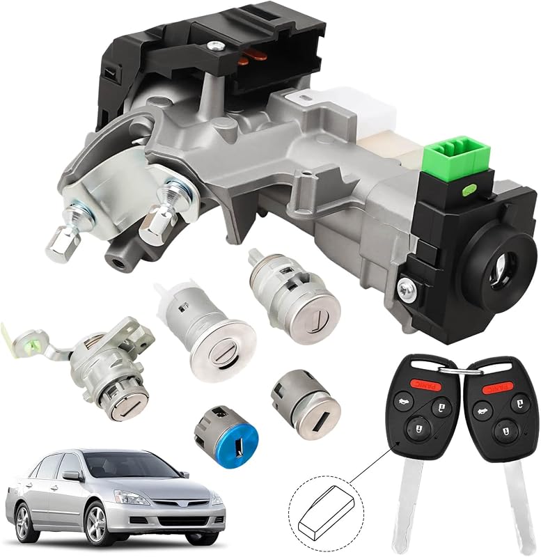 RAMATA Cilindro de interruptor de encendido compatible con Honda Accord ID48 2003-2007, 315 mHz | Cilindro de cerradura de encendido con llave, incluye chip no programado