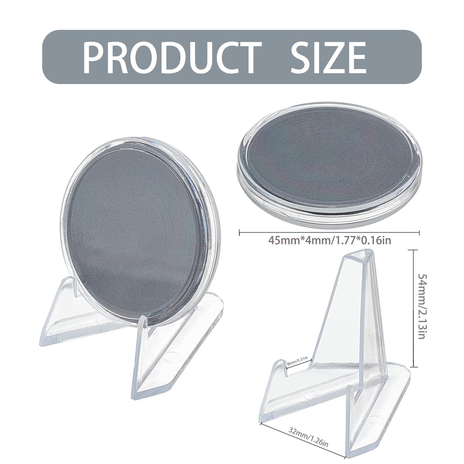 NICENEEDED 2PCS Acrylic Guitar Pick Display Case, Guitar Picks Show Rack Clear Rack Storage Commemorative Coin Storage - Image 3