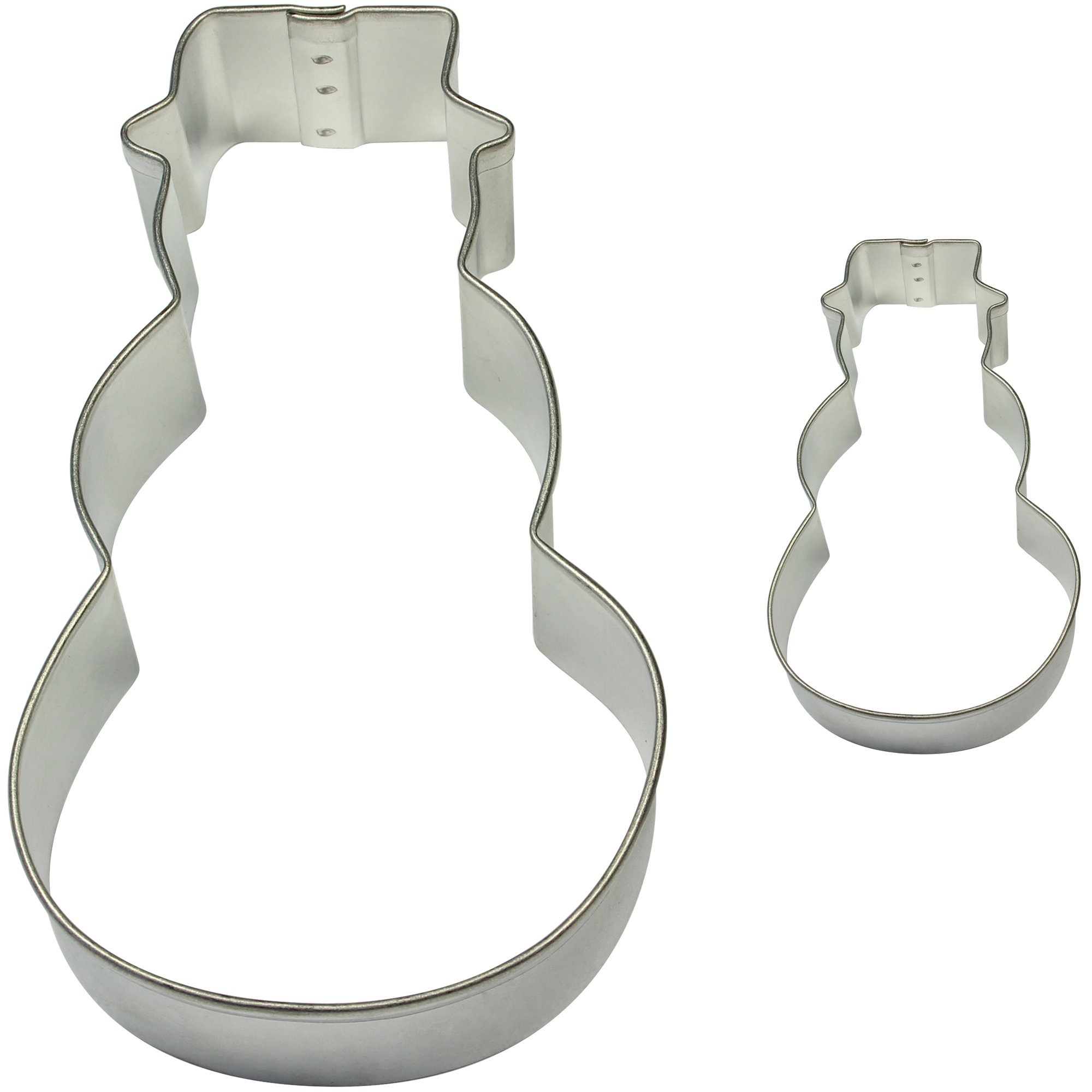 PME Snowman Cookie and Cake Cutters, Small and Large Sizes, Set of 2, Silver