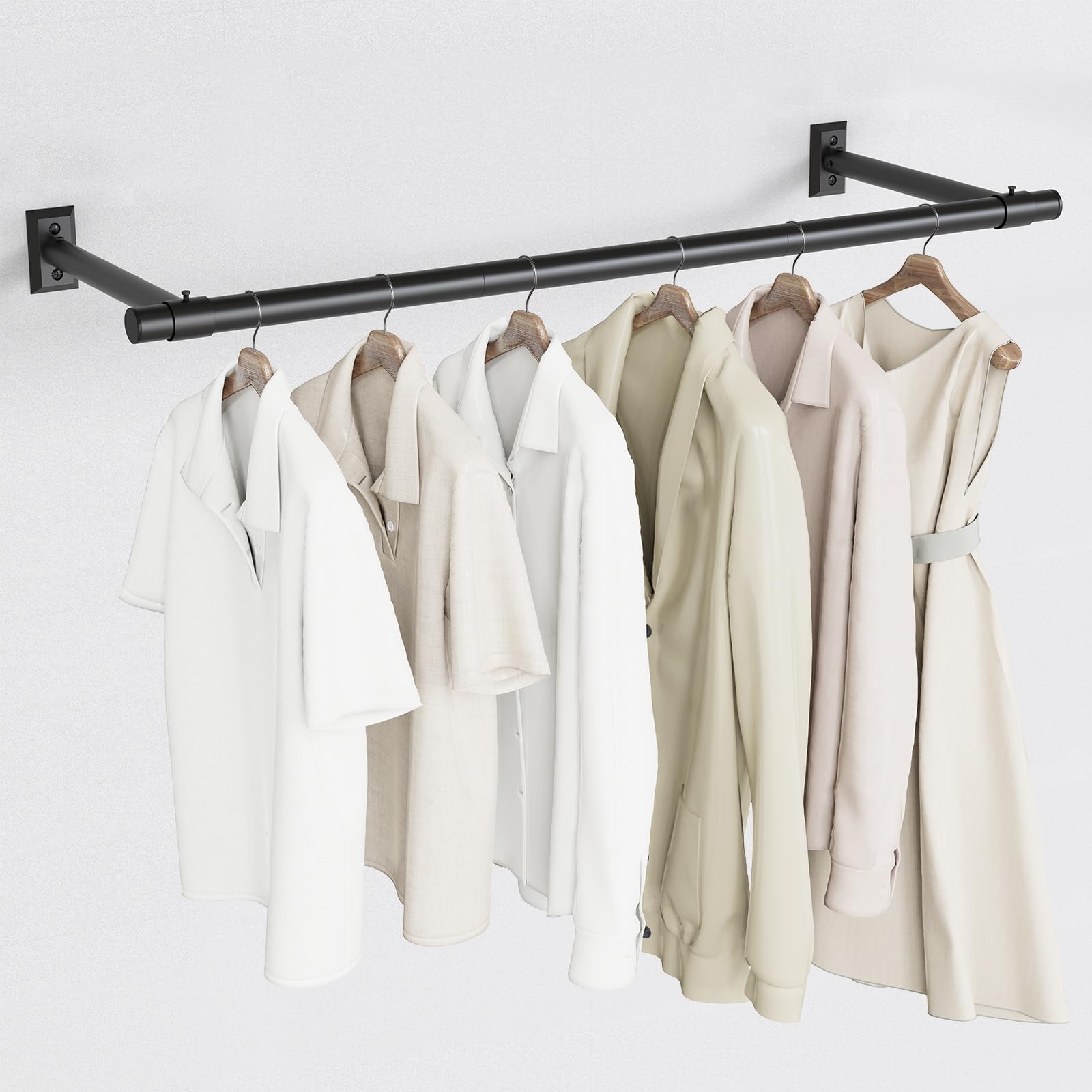 Clothes Rack for Hanging Clothes Heavy Duty Metal Clothing Rack 48 Modern Style Garment Bar Closet Rod Saving