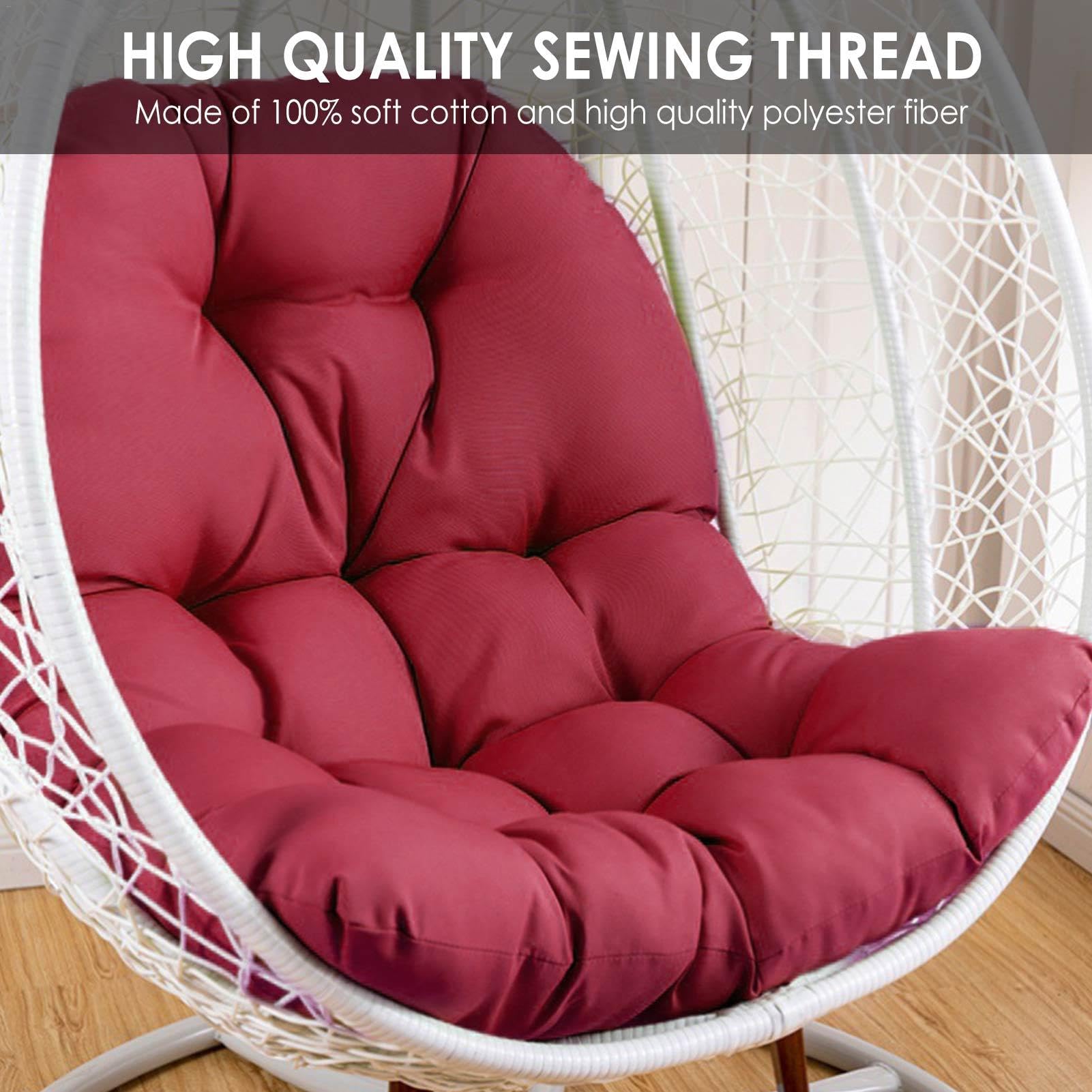 Kissen Für Eierstuhl, 120 * 80cm Hängesessel Kissen, Auflage Für Polyrattan/Rattan Hängeschaukel, Wasserdicht Und UV-beständig Sitzauflage Für Hängekorb -Runde Sitzkissen/Rückenkissen Für Hängesitz