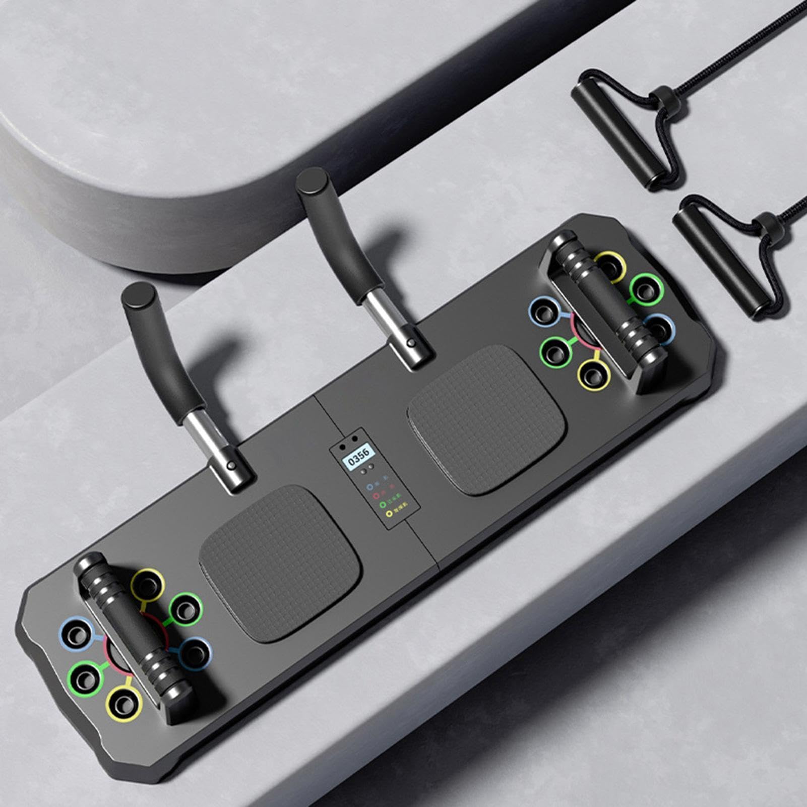 Home Workout Board – Muskel-Pushup-Board mit Timer – verstellbarer Multifunktions-Muskel-Pushup mit rutschfestem Griff, Heim-Fitnessstange für den Boden