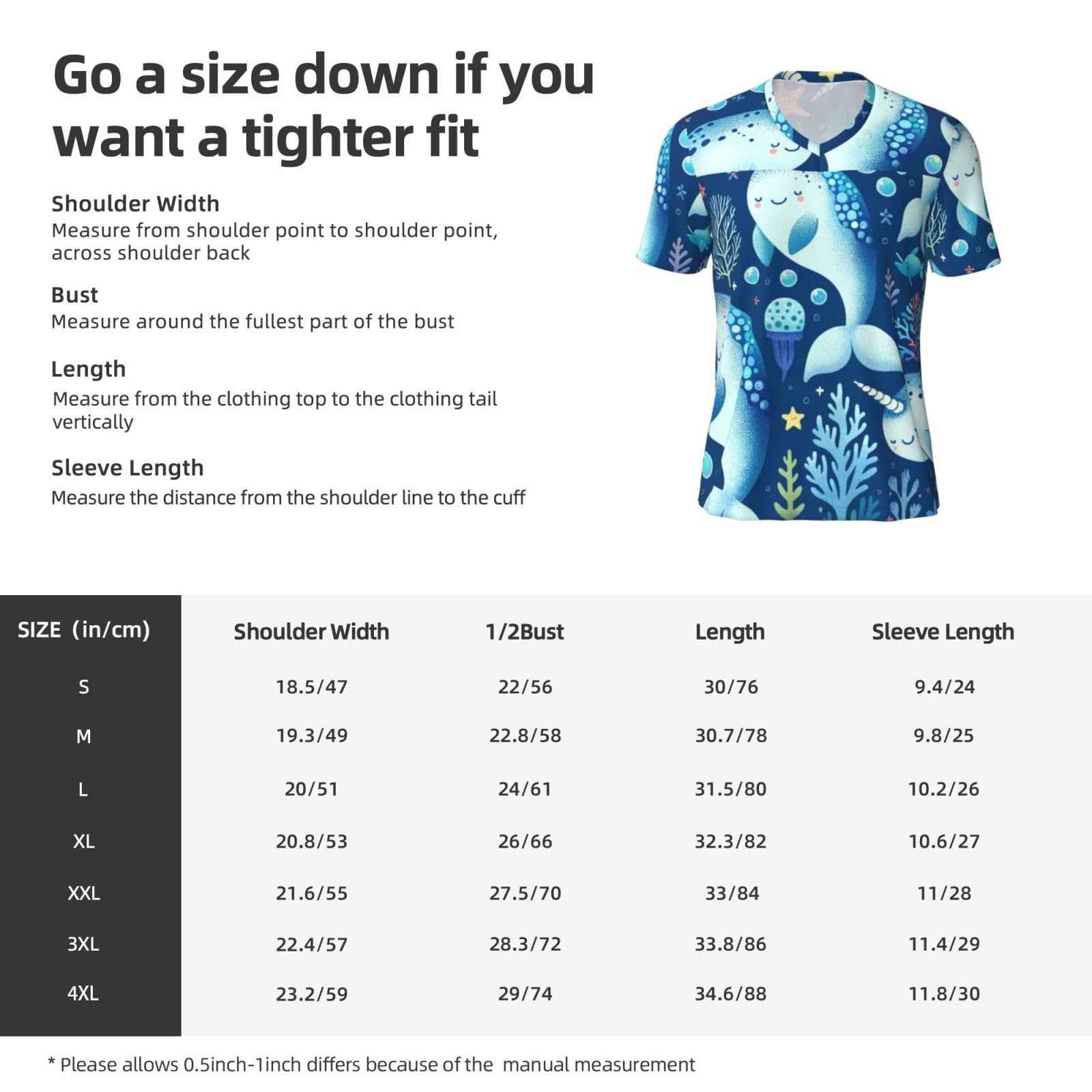 Stylish Athletic Sports Jersey Cute-Magic-Narwhals Men's Rugby Jersey Small Black