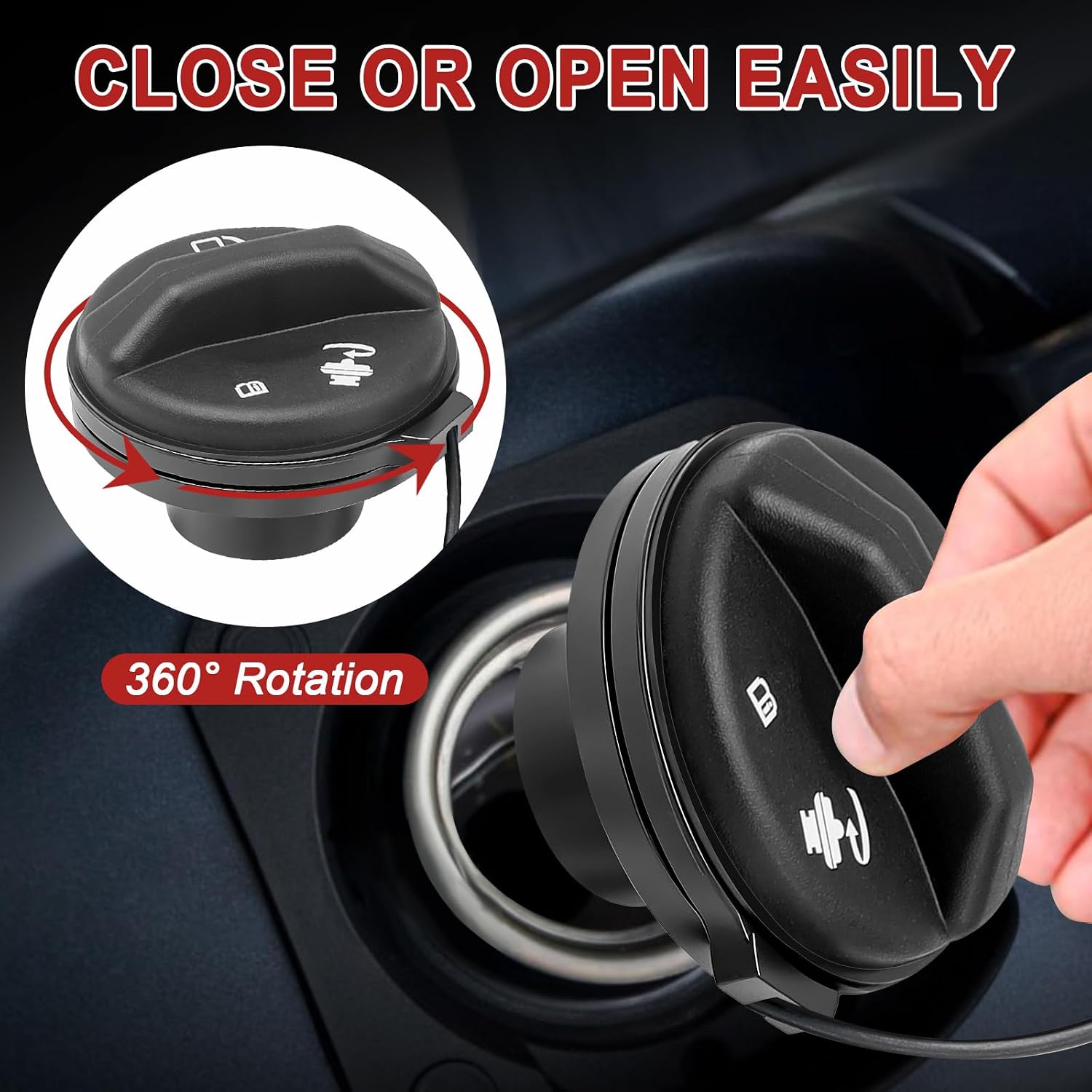 Gas Cap Fuel Cap GT261 for Buick LeSabre Park Avenue Cadillac DeVille Eldorado Chevy Cavalier Blazer Camaro Malibu S10 GMC Jimmy Sonoma Oldsmobile Pontiac Bonneville Isuzu Saab Saturn Fuel Tank Caps