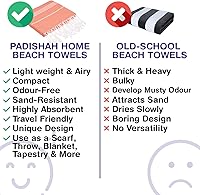 Vista 89 de Oversized Turkish Beach Towel 38’’x71’’ - Set of 2 100% Turkish Cotton Lightweight Sand Free Quick Dry Pool Towels Extra Large Bath Towels for