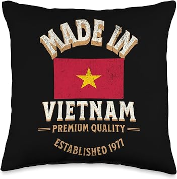 Made In Vietnam 1977 Premium Quality Vietnamese Flag Throw Pillow