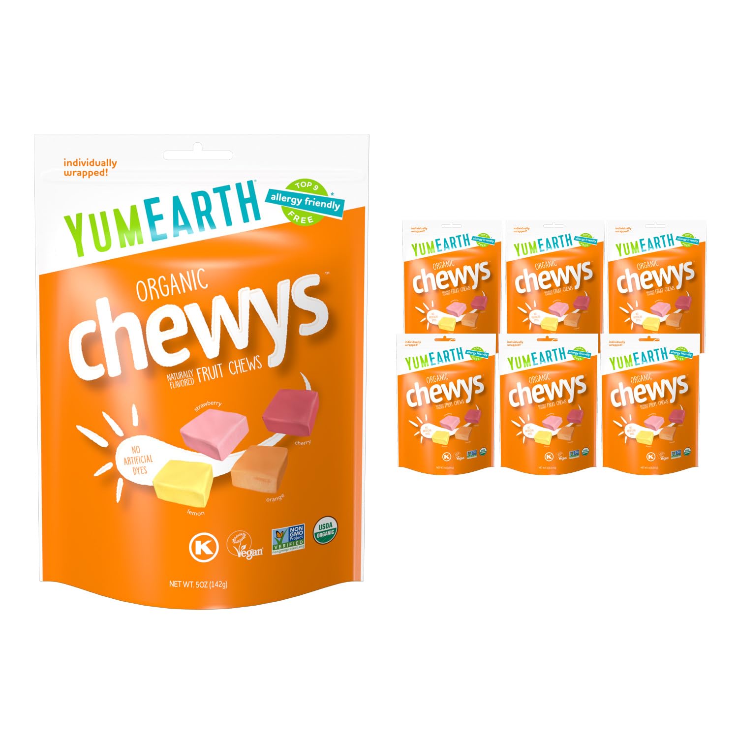 YumEarth Organic Fruit Chews Fruit Flavored Candy Chews