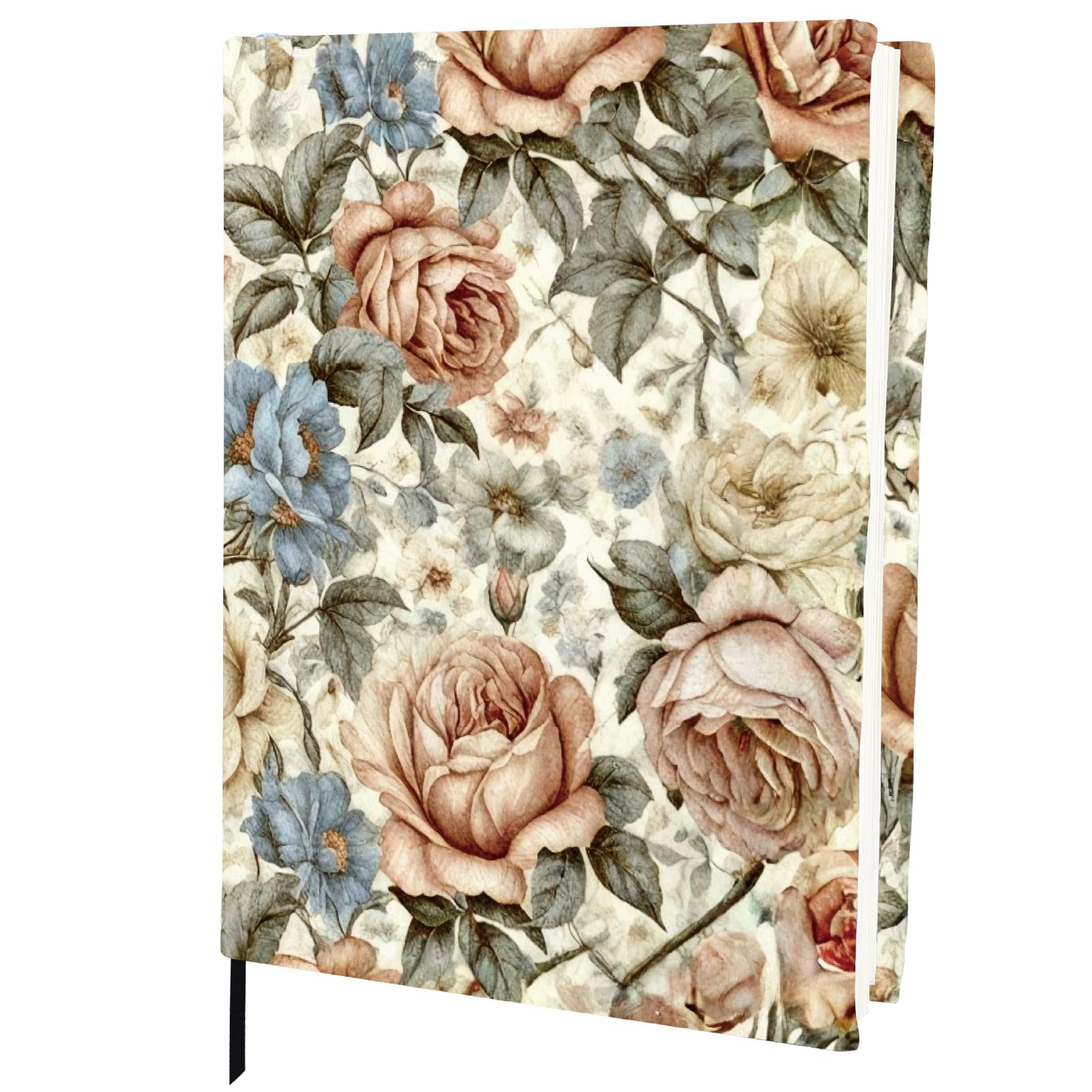 CRASPIRE Flower Stretchable Book Cover Jumbo Fabric Rose Vintage Reusable Washable Large Nylon Book Protector Elastic Notebook Wraps Suitable for Paperbacks Textbook Booknish Hardcover Book Lovers