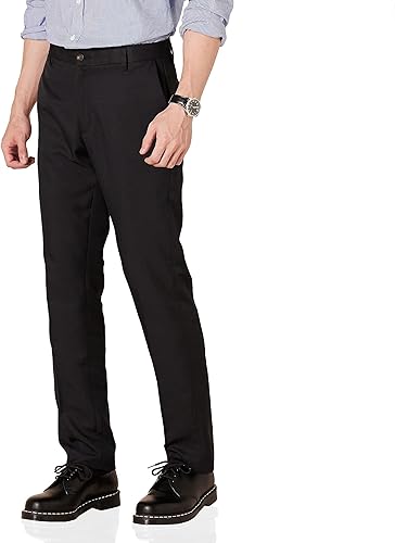 Tienda Essentials - Pantalón de vestir de corte ajustado y diseño frontal plano para hombre