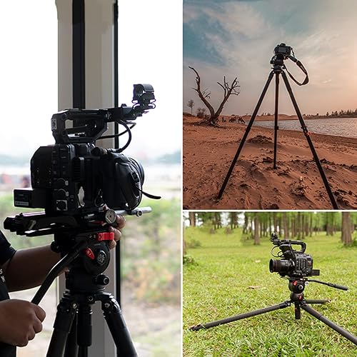 Miniatura 6 de IFOOTAGE Gazelle TC9 - Trípode de cámara de carbono, trípode de video profesional de 65 pulgadas, cabezal de trípode líquido Komodo K7, cabezal de