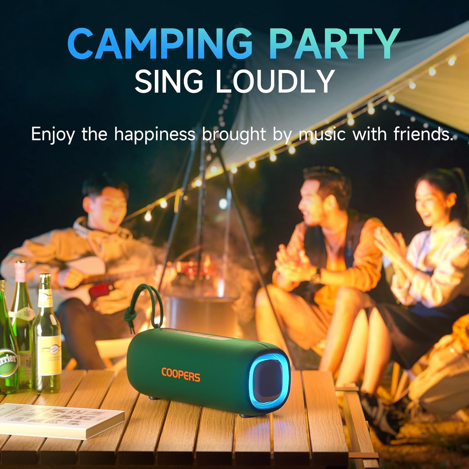 Portable Bluetooth Speaker, Wireless Bluetooth Speaker with Clear Loud Stereo Sound, IPX5 Waterproof Speakers with RGB Lights, BT5.3, Long Playtime, TWS Pairing for Home Outdoor Party Beach Travel - Image 5