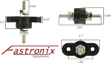 Fastronix 1/4 Black Remote Battery Terminal Feed Thru