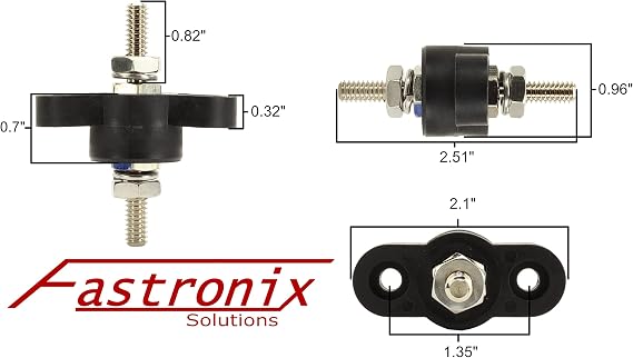 Fastronix 1/4 Black Remote Battery Terminal Feed Thru