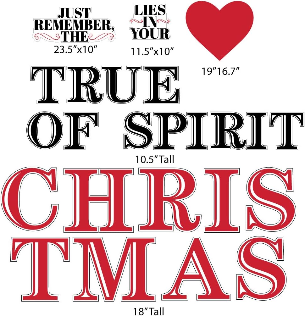 VictoryStore Christmas Yard Decorations: The True Spirit of Christmas Lies in Your Heart Yard Decoration Letters 24pcs with Stakes