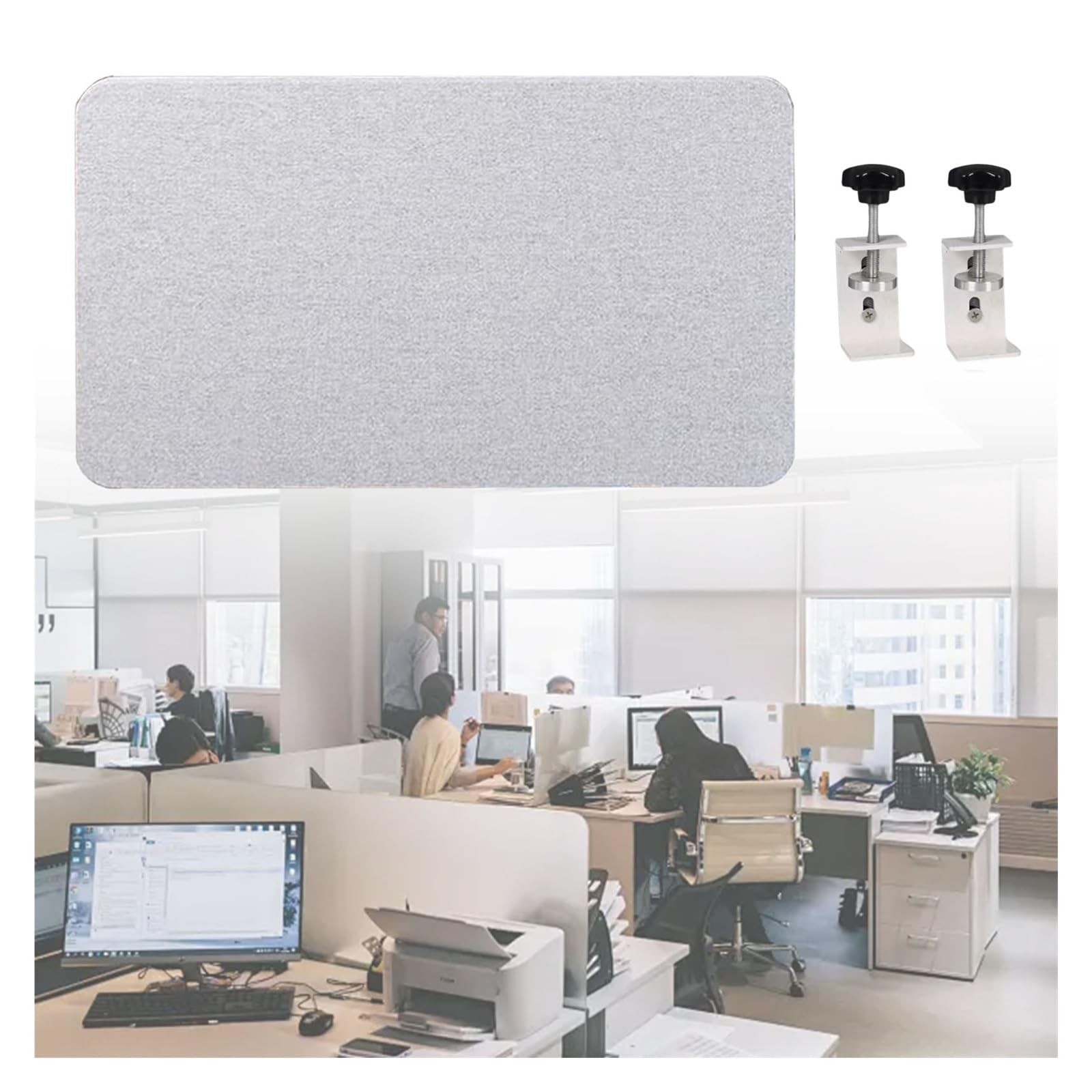 KLGFBDC Office Desk Privacy Screen for Cubicles, Soundproof Under Desk Panel & Divider to Reduce Noise and Visual Distractions