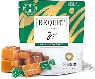 Béquet Celtic Sea Salt Caramels - Soft Individually Wrapped Gluten-Free Kosher Gourmet Candy 24oz Resealable Pouch